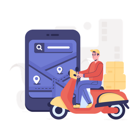 Scooter Delivery Illustration