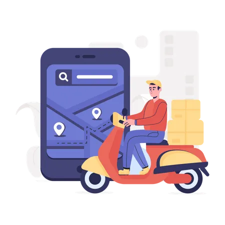 Scooter Delivery Illustration