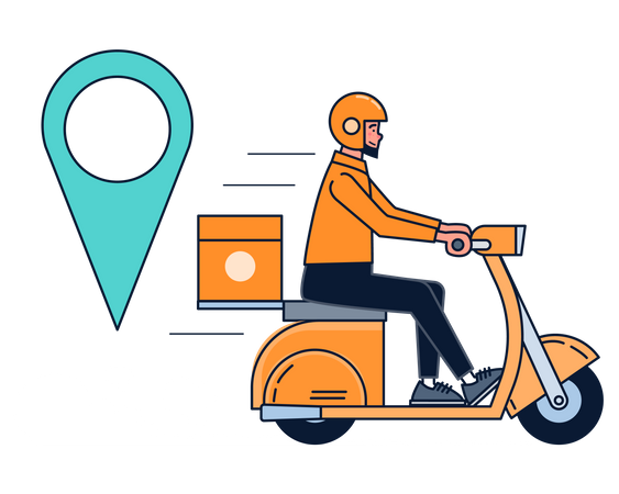 Scooter delivery Illustration