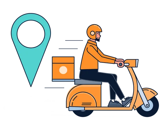 Scooter delivery Illustration