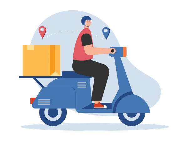 Scooter delivery  일러스트레이션