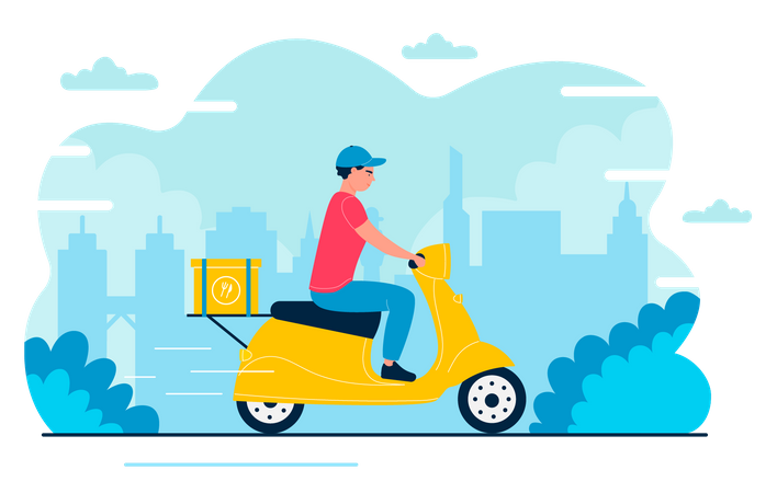 Scooter Delivery  Illustration