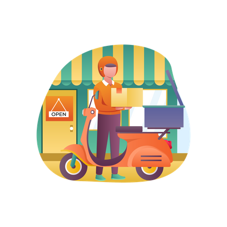 Scooter delivery service  Illustration