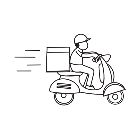 Scooter delivery service  Illustration