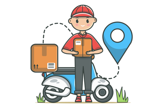 Scooter Delivery service  Illustration