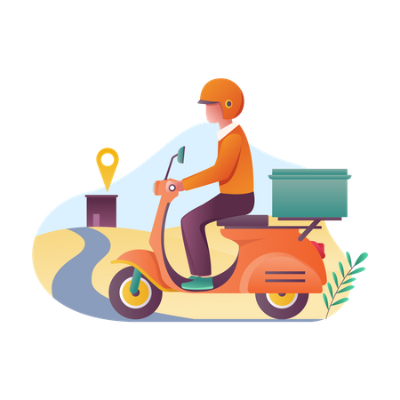 Livraison de scooters  Illustration