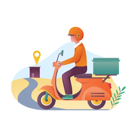 Livraison de scooters  Illustration