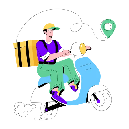 Livraison de scooters  Illustration