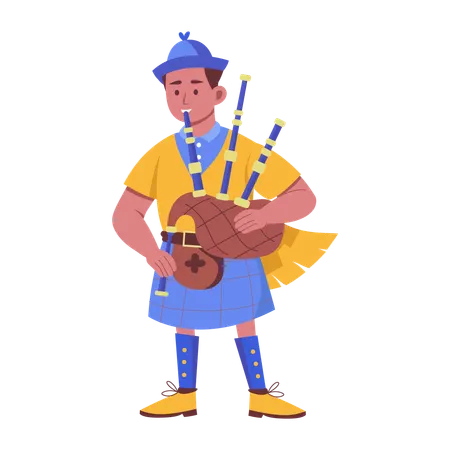 Scottish bagpiper  Illustration