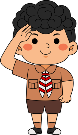 Scout boy giving salute  Illustration