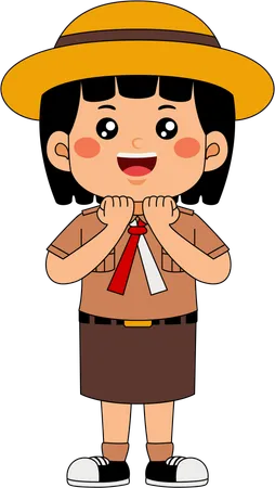 Scout girl émotive  Illustration