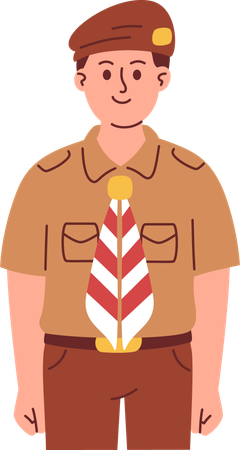 Scout en uniforme  Illustration
