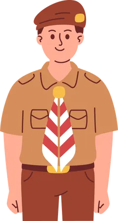 Scout en uniforme  Illustration