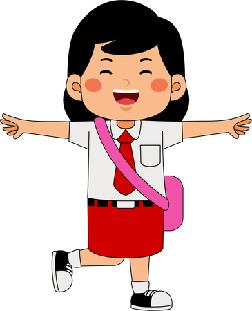 Scout girl showing hand gesture  Illustration