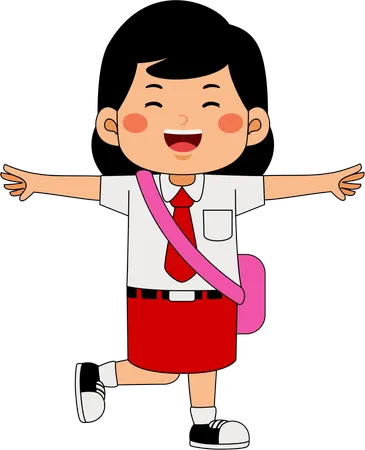 Scout girl showing hand gesture  Illustration