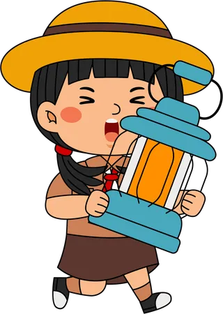 Scout kid with lantern  Illustration