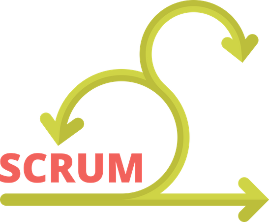 Scrum system business processes time management  Illustration