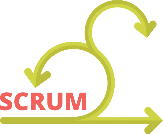 Scrum system business processes time management  Illustration