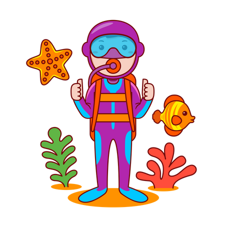 Scuba Diver  Illustration