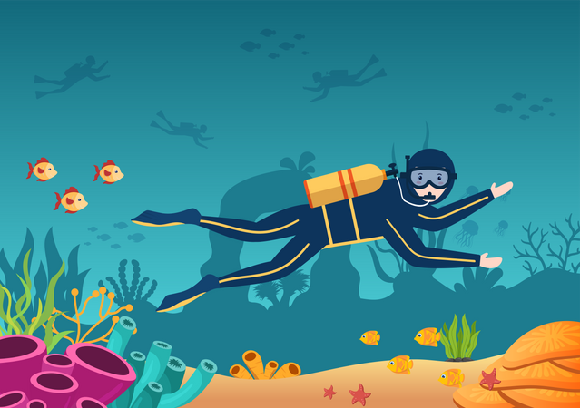 Scuba Diving Illustration