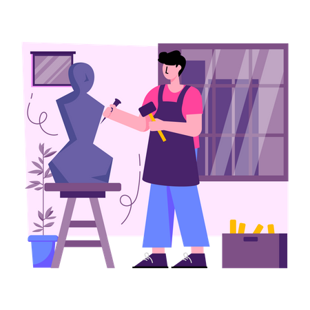 Sculpture maker  Illustration