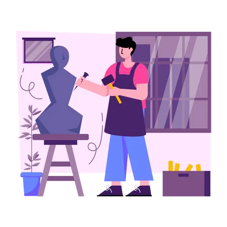 Sculpture maker  Illustration