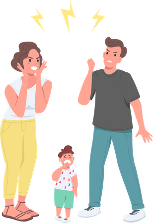 Se disputer avec les parents  Illustration