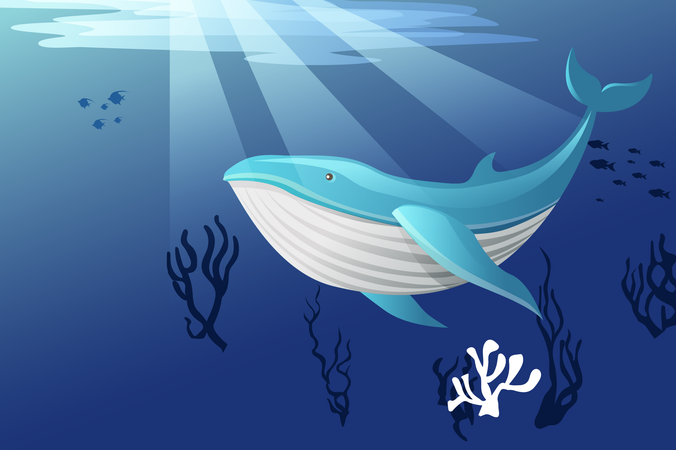 Sea animals preservation  Illustration