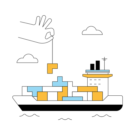 Sea Logistics Transportation  イラスト