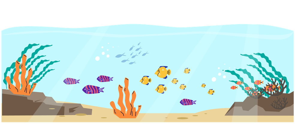 Sea underwater tropical coral reef  Illustration
