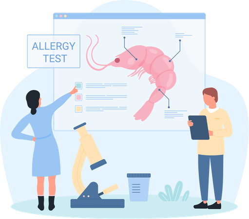 Seafood allergy  Illustration