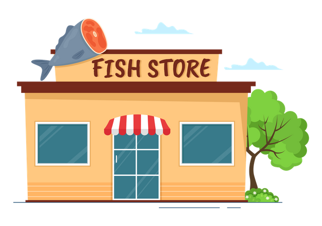Seafood Shop Illustration