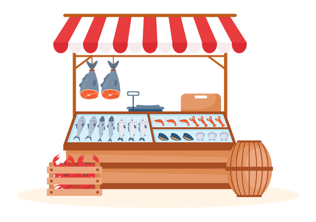 Seafood Store Illustration