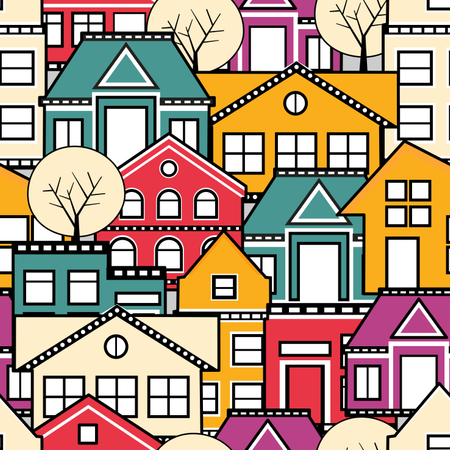 Seamless city pattern  Illustration
