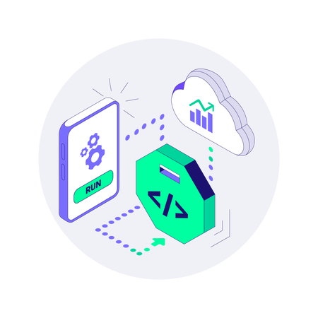 Seamless Data Exchange between Mobile phone and cloud via integration Hub  Illustration
