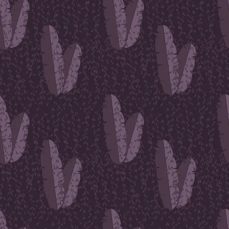Seamless Pattern With Jungle Palm Leaves On Purple Background Vector Illustration Illustration