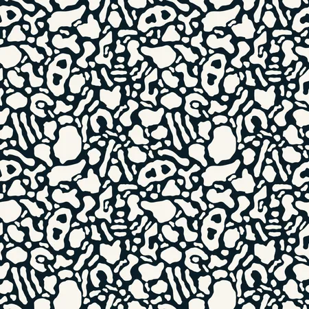 Seamless pattern with organic rounded and stripe shapes  Illustration