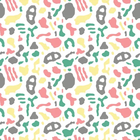 Seamless pattern with organic rounded and stripe shapes  Illustration