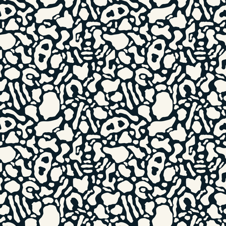 Seamless pattern with organic rounded and stripe shapes  Illustration