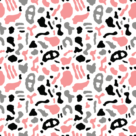 Seamless pattern with organic rounded and stripe shapes  Illustration