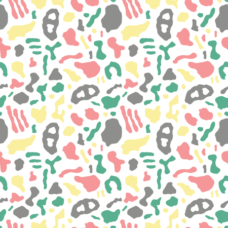 Seamless pattern with organic rounded and stripe shapes  Illustration