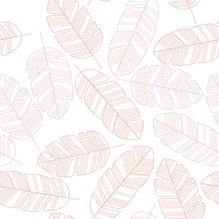 Seamless pattern with pink leaves on white background Illustration