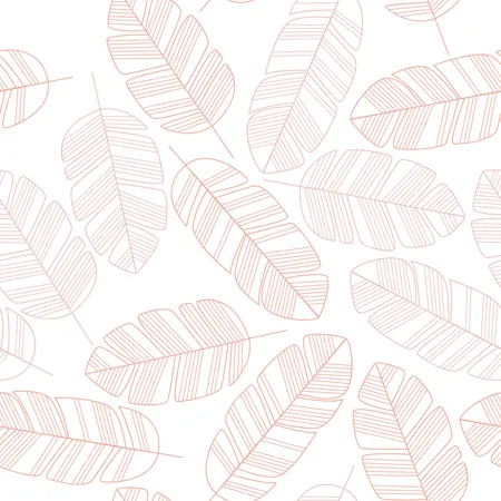 Seamless pattern with pink leaves on white background  Illustration