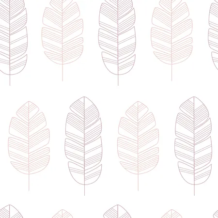 Seamless pattern with pink leaves on white background  Illustration