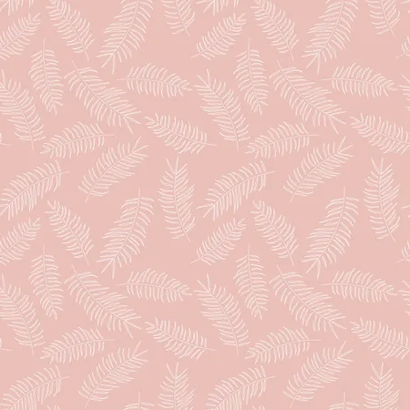 Seamless pattern with white tropical leaves on pink background Illustration