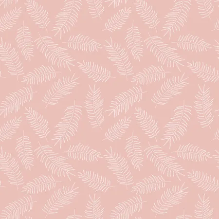 Seamless pattern with white tropical leaves on pink background  Illustration