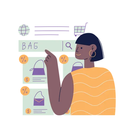 An Illustration Showcasing A User Effortlessly Finding Their Desired Products Using The Apps Search Feature Ensuring A Convenient And Efficient Shopping Experience Illustration