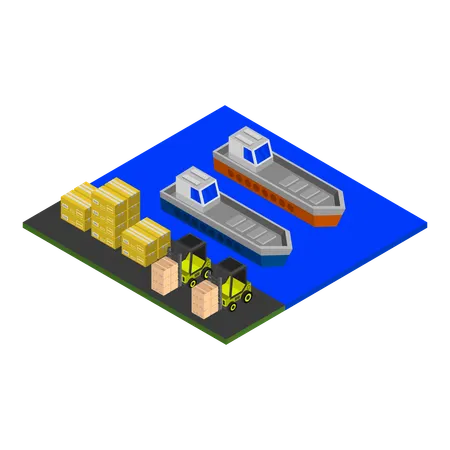 Seaport terminal  Illustration