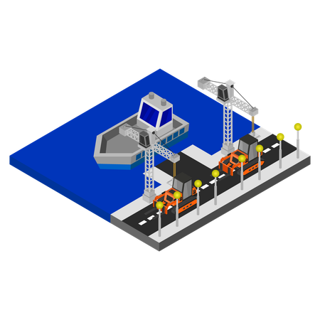 Seaport terminal  Illustration