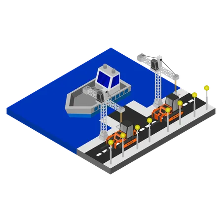 Seaport terminal  Illustration